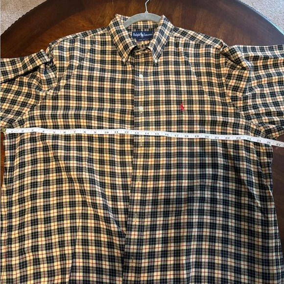 Ralph Lauren Classic Fit long slv button down Ylw Black & Red Plaid shirt Sz XL - Picture 5 of 8